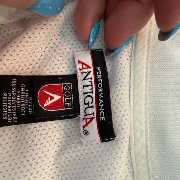 lightweight Antigua womens golf jacket white purple windbreaker with pockets L - Picture 2 of 6